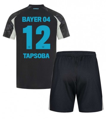 Bayer Leverkusen Edmond Tapsoba #12 Tercera Equipación Niños 2024-25 Manga Corta (+ Pantalones cortos)